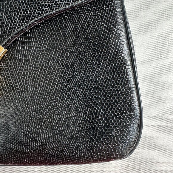 1960s Black Top Handle Handbag - Picture 6 of 16